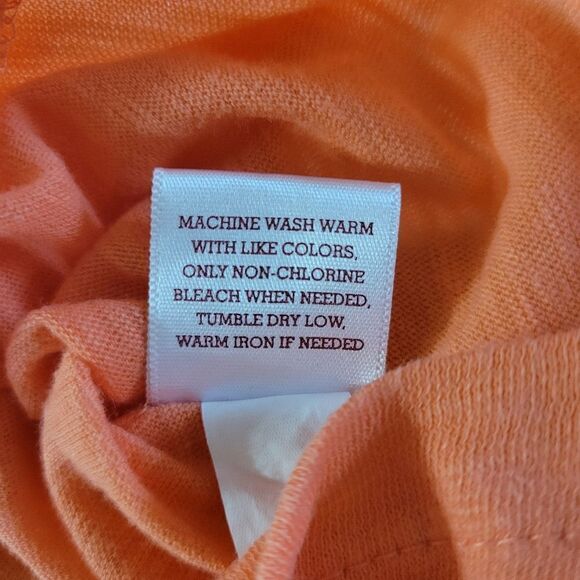 SO® Women's Orange Scoop-neck Short Sleeve Pullover Tee - Picture 8 of 9